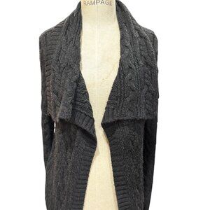 Brochu Walker Open Front Knit Cardigan Gray Petite
